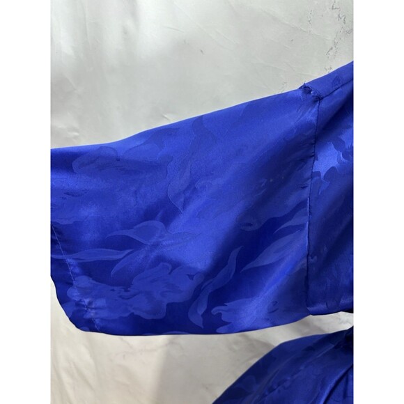 Vtg 80s Victoria's Secret Gold Label Kimono Robe Floral Blue One Size Romantic - Picture 12 of 16